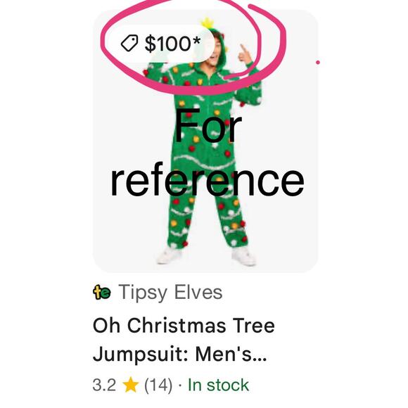 MSRP $100 ✨ NWT Men’s/Unisex “Oh Christmas Tree” Jumpsuit – Size S-M ✨QUICKSHIP - Picture 6 of 7